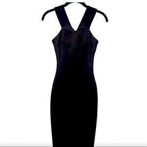 Ted Baker Black Midi Dress size 0/ fit 00 Vedena Bodycon Neoprene Cocktail